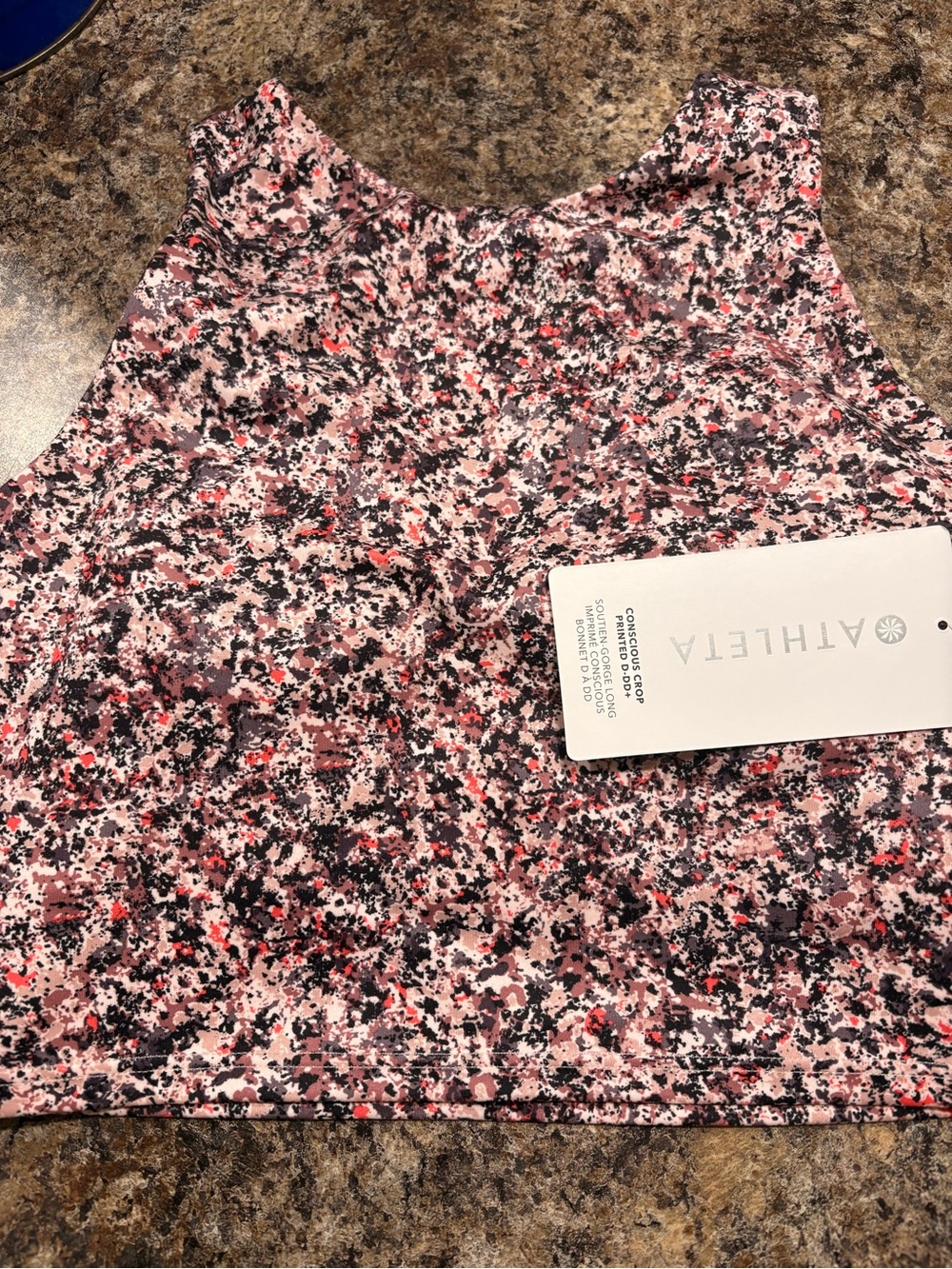Athleta Pink Multi-Print Cropped Sports Tank